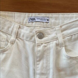 Zara Cream Denim Trousers
